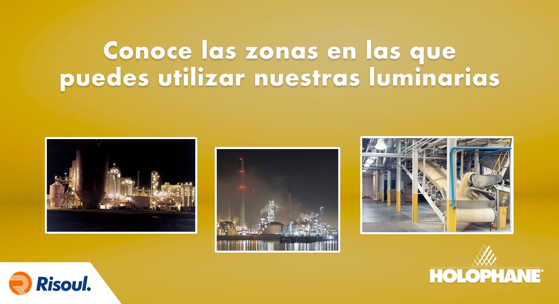 Conoce las zonas en las que puedes utilizar nuestras luminarias Holophane