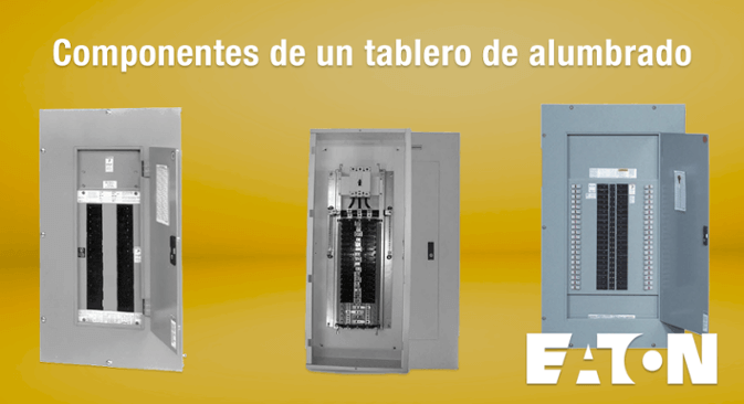 Componentes de un tablero de alumbrado Eaton