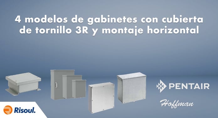 4 modelos de gabinetes Hoffman con cubierta de tornillo 3R y montaje horizontal