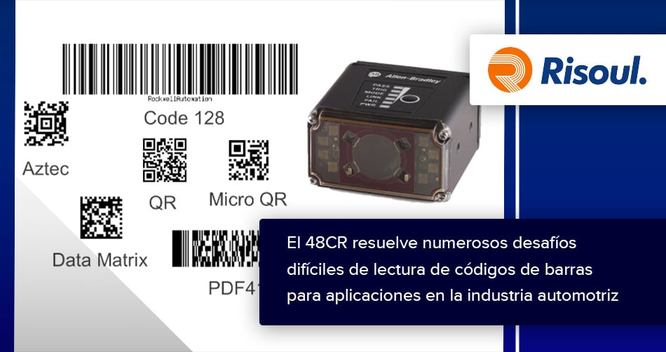 El 48CR resuelve numerosos desafíos difíciles de lectura de códigos de barras para aplicaciones en la industria automotriz