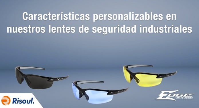 Características personalizables en nuestros lentes de seguridad industriales Edge Eyewear
