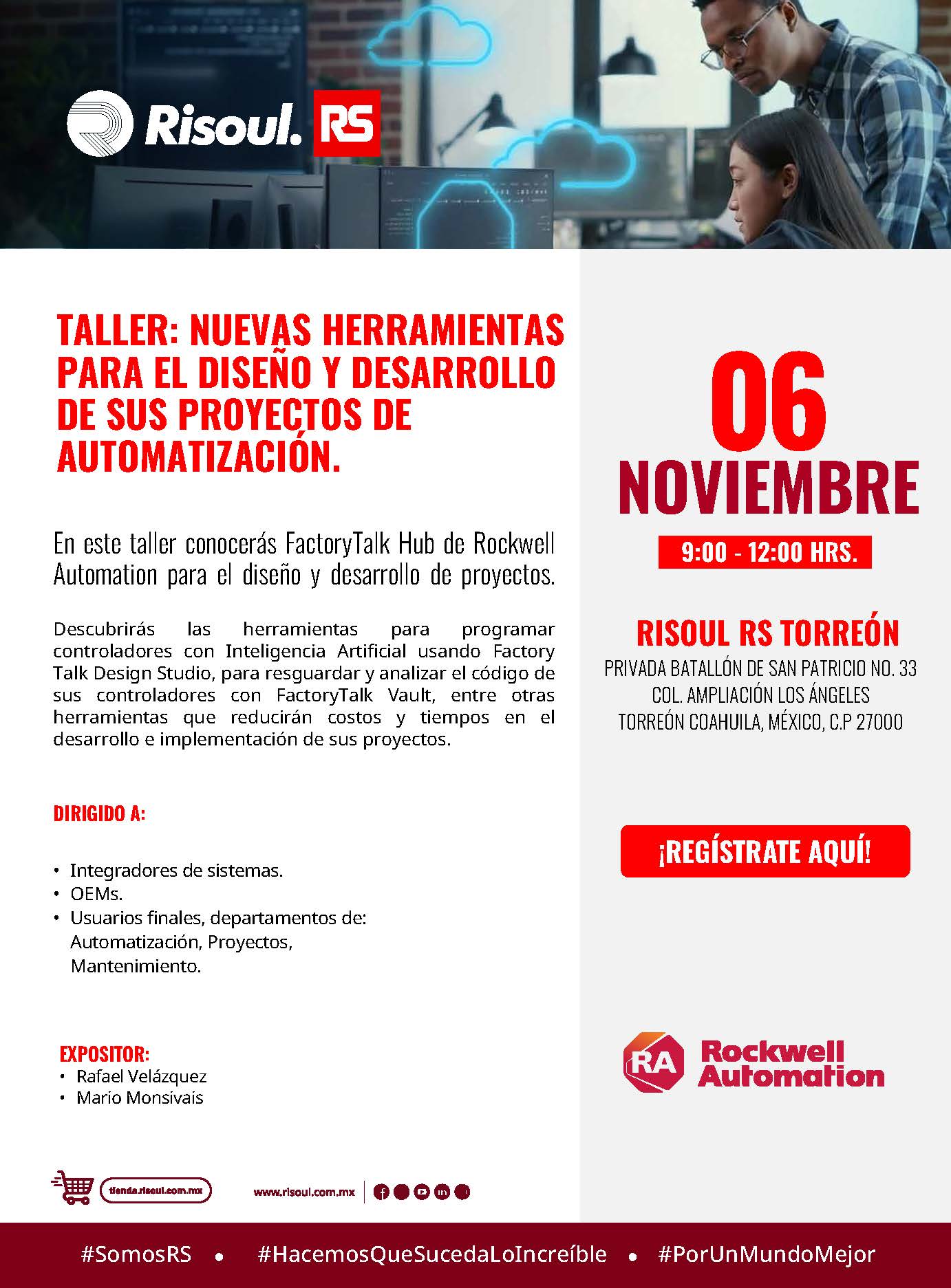 TALLER: NUEVAS HERRAMIENTAS PARA EL DISEÑO Y DESARROLLO DE SUS PROYECTOS DE AUTOMATIZACIÓN RisoulRS